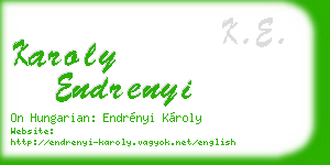 karoly endrenyi business card