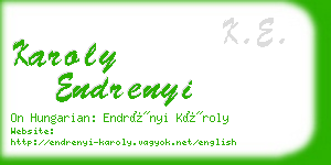 karoly endrenyi business card